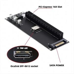 Oculink 어댑터 SFF-8611 4i-PCIE4.0 PCI-E 익스프레스 16x 4x 메인 보드 그래픽 카드용 SATA 전원 포트 포