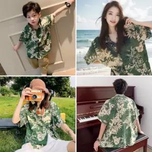 패밀리룩 하와이안 셔츠 가족 티셔츠 바캉스 휴양지 하의 에스티