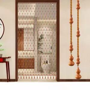 빈티지비즈발 나무 구슬발 우드발 시골집 공간분리 목각발 인테리어 현관문발 빈티지