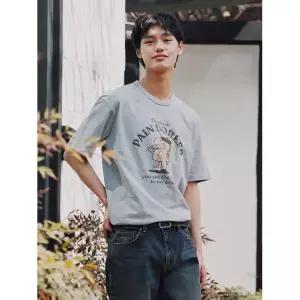 탑텐 TOPTEN 공용 헤비웨이트 슬럽 그래픽 반팔 티_MSF3TS3903 MSF3TS3903 431030