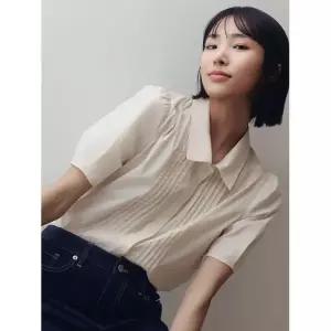 탑텐 TOPTEN 여성 쿨터치 볼륨 소매 반팔 블라우스_MSF2WC2024 MSF2WC2024 431082