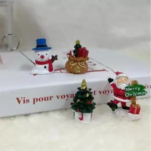 메모꽂이 크리스마스 미니인형 4p세트 장식용 옛날물건