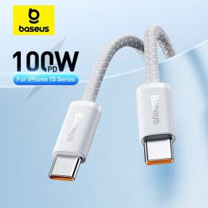Baseus 100W 유형 USB 케이블 iPhone 15용 충전기 Samsung Xiaomi USB 고속 16 충전 Macbook iPad용 와이어 코드