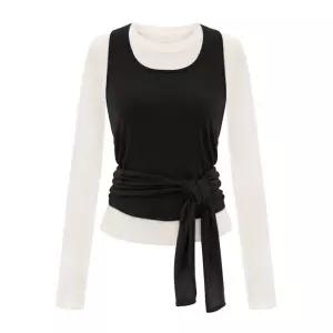 (택가 109000원)[티뷰] 홀터넥타이라운드티셔츠세트_V6A-CSE011