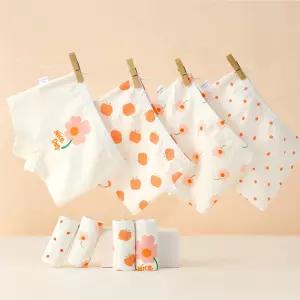 정아 오렌지팝 여아 사각 드로즈 4매입 아동 면 팬티 세트 유아 속옷 어린이 속바지