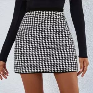 여자 미니스커트 H라인 치마 하운드체크 허리밴딩