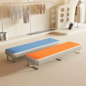 벤치형소파 등받이없는쇼파 로비 120x40x40 거실평상(1) 블랙 폭좁은 현관 대기실