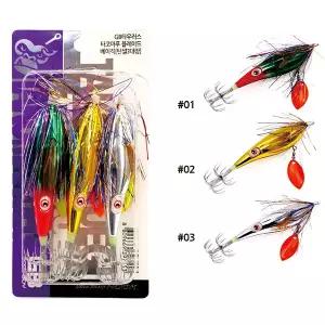 지비코리아 TE-27 타코마루블레이드 베이직세트 틴셀세트 에기 틴셀에기 루어낚시 루어에기 틴셀 3세트 1개