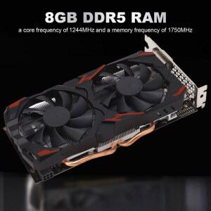 RX 580 8GB 256BIT 게이밍 그래픽 PC용 플레이 카드 듀얼 데스크탑 플러그 비디오 저소음