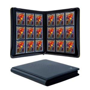 쿠오킹 탑 로더 바인더 288개 이상의 카드 3인치 x 4인치 하드 홀더용 슬리브가 있는 포켓 9개 블랙 보유