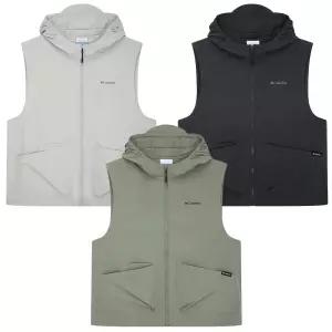 컬럼비아 여성 나일론 후드 베스트 여자 등산 스포츠 조끼 아웃도어룩 주머니 수납성 바람막이 기능