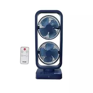 (색상 루베크 2단 선풍기)듀얼팬 리모콘식 난로 소형 무선 책상 히터 강력한바람 선풍기