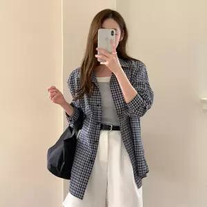 [코코블랑] 도크 체크 루즈핏 셔츠