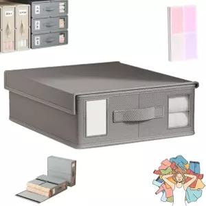 침대 시트 정리함 접이식 세트 및 보관함 린넨 옷장용 폴더 창문 라벨이 있는 보관 A