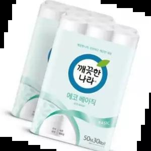 잘풀리는집 깨끗한나라 화장지 에코베이직 2겹 30롤 x 50m 2팩