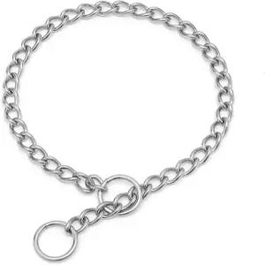 소형 중형 대형 XL 품종 개를 위한 스테인리스 스틸 초크 체인 메탈 슬립 P링크 트레이닝 헤비 듀티 칼라