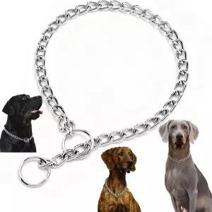 헤비 듀티 메탈 체인 마팅게일 칼라 대형 및 초대형 견종 훈련을 위한 조절 가능한 초크 슬립