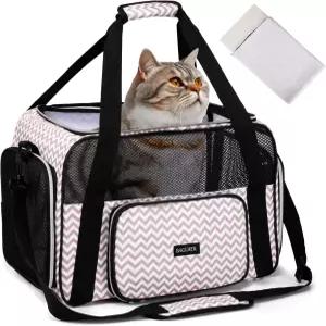 BAGLHER 반려동물 여행용 캐리어 소형 고양이 강아지를 위한 항공사 승인 소프트사이드 접이식