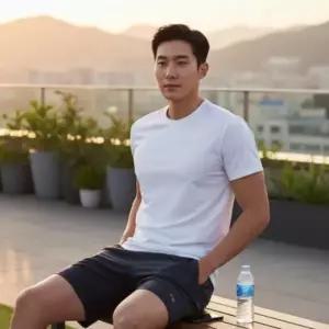 남성 기능성 백 매쉬 운동복 헬스 러닝 반팔 티셔츠