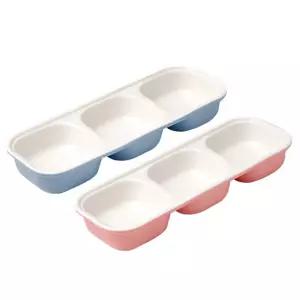 에디슨 도자기 3구 플레이트 이유식 식기 접시 (흡착식판별매) 색상 택1 어린이집 유치원 밥그릇볼