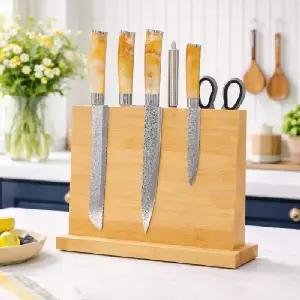 동무 키친프리 자석칼블럭 원목칼꽂이 자석칼걸이 원목 자석거치대