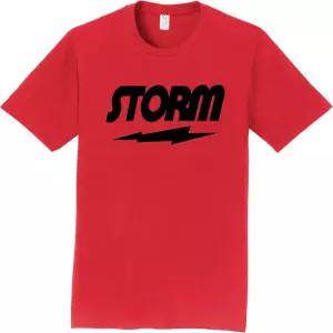 로고 인퓨전 레드 티셔츠 100 면 스톰 볼링 블랙 디자인 00BC