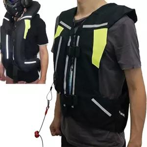 JIQHOHX 낙하 방지 풍선 조끼 레이싱 수트 라이딩 에어백 허리 엉덩이 척추 꼬리블랙 L를 보호하는 반사