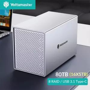 [PS500R] Yottamaster 5 베이 RAID 외장형 하드 드라이브 인클로저 알루미늄 USB 지원 2.5