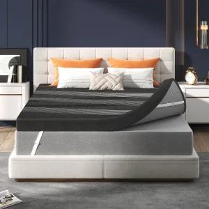 팬시리온 3인치 젤 메모리 폼 매트리스 트윈 요통 를 위한 고밀도 통풍 침대 탑퍼 미끄럼 방지 스트랩이