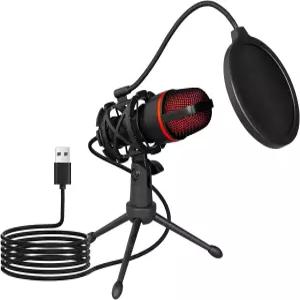 RGB 라이트 컴퓨터 녹음 라이브 방송 노래방 소음 감소 기능이 있는 보마이트 ME4 USB 콘덴서 마이크 키트