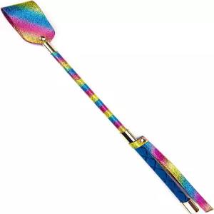 프로스트 핸들이 달린 컬러풀한 가죽 채찍 스팽킹 패들 플로거 BDSM 코스프레 커플 바인딩 플러팅 장난감