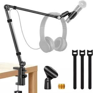 유비사이즈 마이크 붐 암 블루 예티 하이퍼엑스 쿼드캐스트 슈어 SM7B 및 기타 알루미늄 합금 스탠드