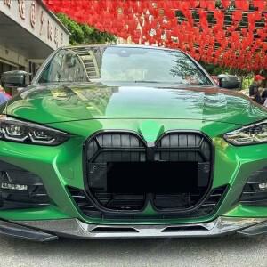 BMW 호환 4 시리즈 G26 4도어 그란 쿠페 -2024 글로스 블랙 CS 스타일 튜닝 프론트 범퍼 그릴 후드 (ACC 바