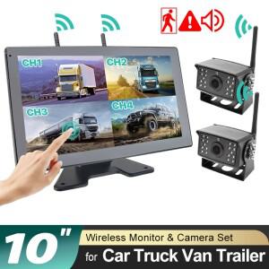 그린이 4채널 차량용 DVR 모니터, 전후방 백업 WiFi 대시캠, 모든 트럭 사각지대 비디오 녹화 기능 탑재