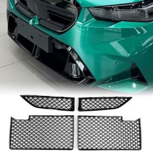 BMW 호환 G60 530i G90 M5 2024-2026 프론트 범퍼 후드 상단 + 하단 그릴 그리드 (곤충 방지 메쉬 커버 포