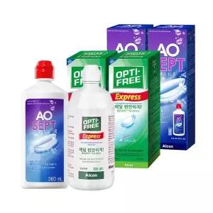 옵티프리 렌즈세척액 에이오셉 360ml 2개 + 퓨어모이스트 300ml 2개