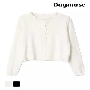 [모어오브](N) 심포니 니트 가디건 물결 라운드넥 긴팔 탑