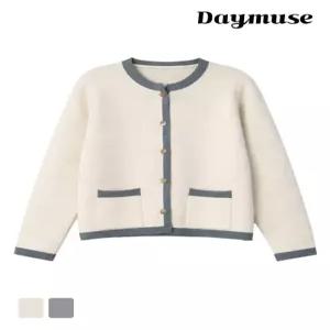 [모어오브](N) 보보 니트 자켓 라운드넥 배색 라인 가디건