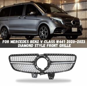 메르세데스 벤츠 V 클래스 W447 2020-2023 다이아몬드 스타일 앞 범퍼 그릴 입구 튜닝 후드 메쉬 그리드