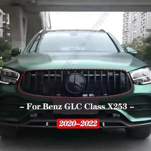 GT 스타일 프론트 범퍼 그릴 입구 스포츠 버전, 메르세데스-벤츠 GLC X253 2020-2022 튜닝 후드 메쉬 그리