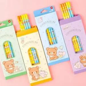 [문구] 리락쿠마 연필세트 아이 캐릭터 예쁜 4본 선물
