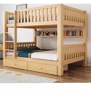 원목 이층침대 기숙사 침실 슬라이딩서랍형침대 단