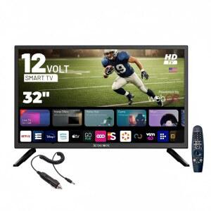 오디오박스 32인치 스마트 TV LED HDTV, 캠핑용 12볼트 매직 리모컨, 웹OS 허브, 블루투스, 듀얼 밴드 WiFi, 12V AC/ 호환성