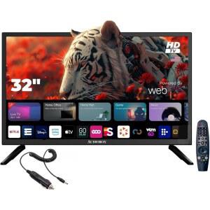 오디오박스 32 u201D 스마트 LED HDTV u2013 풀 HD 1080p, 웹OS 허브, ThinQ AI, 듀얼 밴드 WiFi, 블루투스, HDMI ARC, 캠핑 및 여행용 AC/ 12V 호환 RV TV