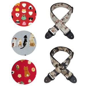 시바견 디자인 일렉 기타 베이스 멜빵 숄더 스트랩 패들백 악기 액세서리