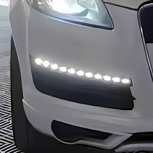 아우디 Q7 2006-2015 자동차 프론트 범퍼 라이트 어셈블리 업그레이드 LED 다이나믹 주간 주행등 플매트 카