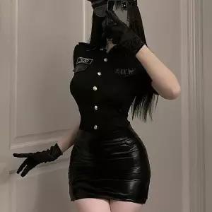 경찰코스프레 유광경찰복 할로윈복장 여경코스튬 코스튬 의상 에스티 제복