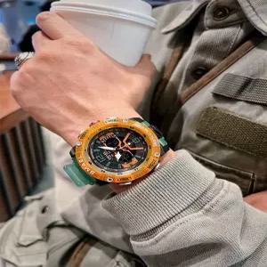 남성용 듀얼 디스플레이 야광 기능 스포츠 방수 디지털 손목시계 야외 훈련용 다기능 LED