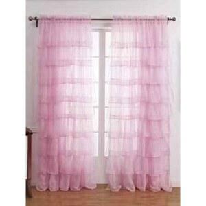 레이스 쉬폰 커튼 핑크 차르르 안방 카페 가리개 망사