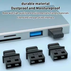 노트북 컴퓨터 소켓 캡용 핸들이 있는 5개 타입-A USB 포트 플러그 먼지 방지 커버 미사용 인터페이스 방진